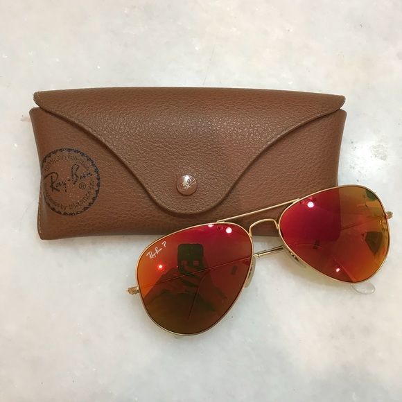 Ray-Ban Accessories - Red polarized ray ban sunglasses with case